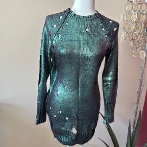 NWT Nasty Gal metallic blue/ green dress or tunic top